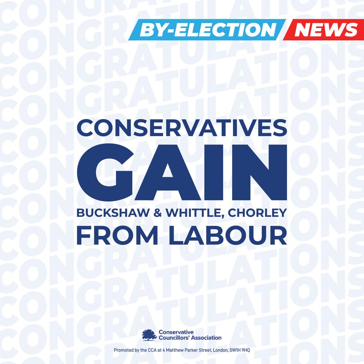 🌳⬆🌹⬇ Congratulations to Cllr Aidy Riggott on gaining Buckshaw &amp; Whittle from Labour in Chorley!