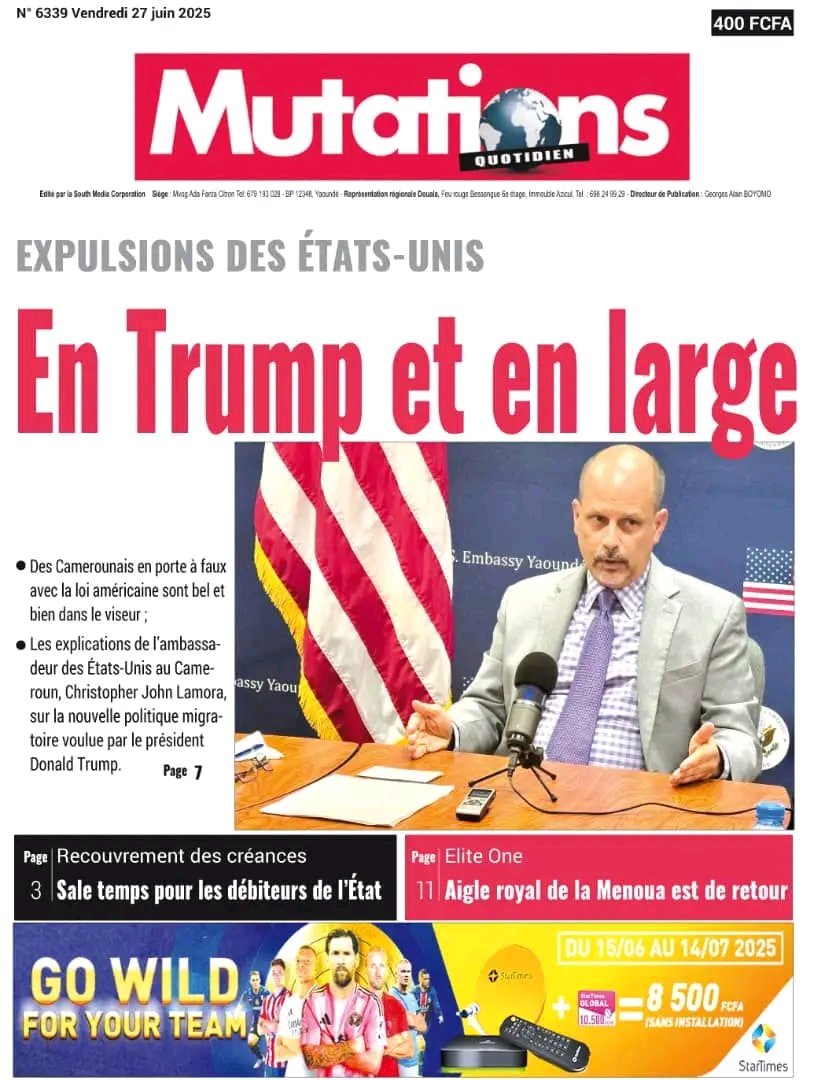 EXPULSIONS DES ÉTATS-UNIS : EN TRUMP ET EN LARGE
𝐋𝐀 UNE D𝐄 #𝐌𝐔T𝐀𝐓𝐈𝐎𝐍𝐒 𝐃𝐔 27JUIN 2025
𝐀̀ 𝐋𝐈𝐑𝐄 𝐒𝐔𝐑 𝐰𝐰𝐰.𝐞𝐤𝐢𝐨𝐬𝐪𝐮𝐞.𝐜𝐦
<a href="/alaune/">alaune</a>
@Toutlemonde
@superfans