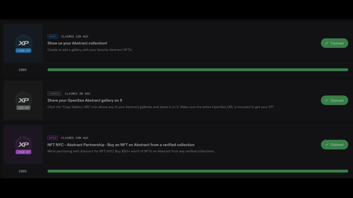 Own a verified Abstract chain collection worth over $50, create a gallery, and share it on X to earn a total of 375 XP!✨
 "L1QU1D 1NK" is a perfect Abstract art collection for this opportunity!🔥
opensea.io/collection/l1q…