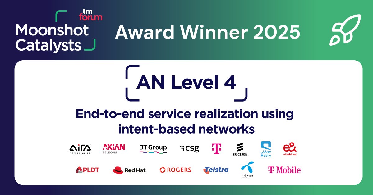 UlfEwaldsson's tweet image. Proud moment for @TMobile! We led the @tmforumorg Moonshot Catalyst Project and won! 🏆
Our team showed how Intent-Based Networking powers Level 4 Autonomous Networks to deliver scale, reliability and efficiency.
Huge kudos to the innovators behind this exciting win! 🙏…