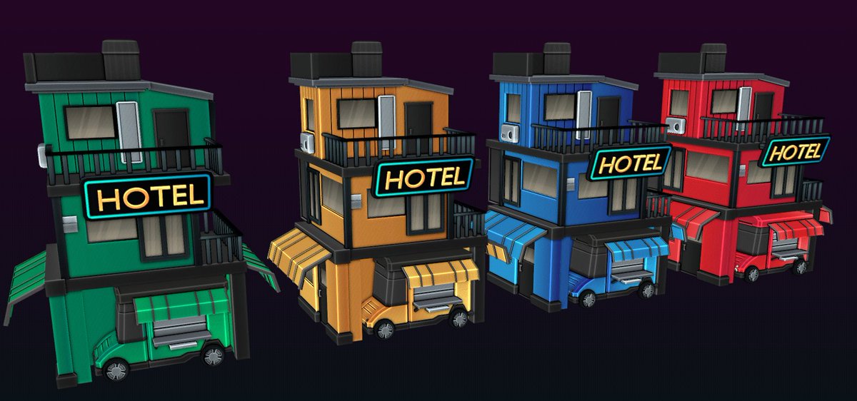 3D Model of a Hotel!!🏩
Commissions : Open✅
Discord: grizzydevz ♻️
❤️&amp;♻️For More! 
#RobloxDev #3dart #blender #houses #cartoon
