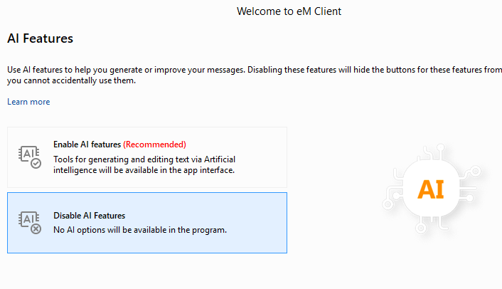 Is is this for real, <a href="/emclient/">eM Client</a>? 

Or, will you constantly force-install some third-rate ChatGPT plugin called "Copilot BingAI" like <a href="/Outlook/">Microsoft Outlook</a> does?
