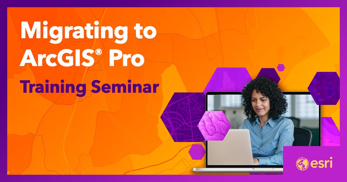 TheGeoWhisperer's tweet image. If you are planning your migration from ArcMap to ArcGIS Pro, this free one-hour training seminar can help: ow.ly/yMv830sNvQV

Expert Esri presenters will discuss key ArcGIS Pro terminology and components and demonstrate how to migrate maps and other items to ArcGIS Pro.