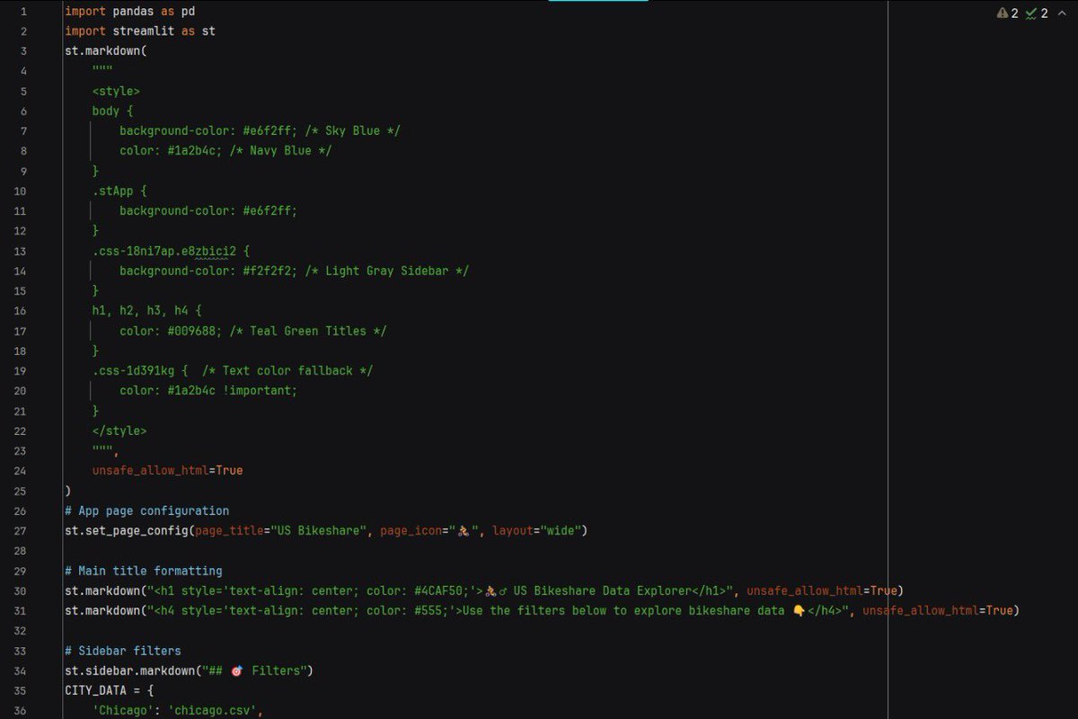Mee_a_Data's tweet image. استكشاف بيانات الدراجة في 🇺🇸🚴📊
تحليل وعرض البيانات باستخدام Python و Streamlit.
#DataAnalytics #Python
#DataScientist