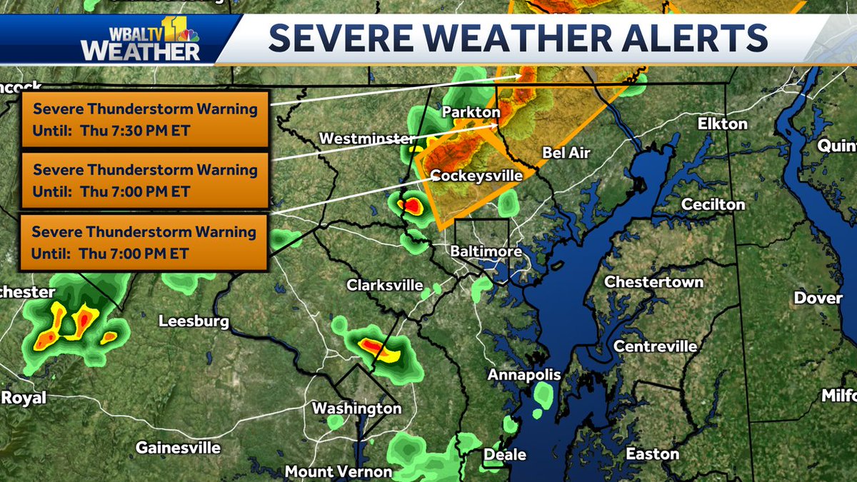 Ava Marie (@avawbal) on Twitter photo Severe weather alerts now in effect. Track the storms here: wbaltv.com/weather/radar <a href="/wbaltv11/">WBAL-TV 11 Baltimore</a> <a href="/wbalradio/">WBAL NewsRadio 1090 and FM 101.5</a> Severe weather alerts now in effect. Track the storms here: wbaltv.com/weather/radar <a href="/wbaltv11/">WBAL-TV 11 Baltimore</a> <a href="/wbalradio/">WBAL NewsRadio 1090 and FM 101.5</a>