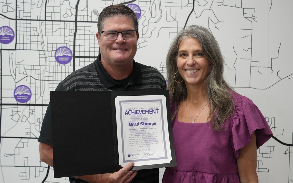 Alan Wilbourn (@alan_wilbourn) on Twitter photo At the June 26 meeting of the Fayetteville Board of Education, FHS boys basketball head coach <a href="/bstamps22/">Brad Stamps</a> received a Recognition of Outstanding Achievement Award for being named the 2025 6A West Coach of the Year! At the June 26 meeting of the Fayetteville Board of Education, FHS boys basketball head coach <a href="/bstamps22/">Brad Stamps</a> received a Recognition of Outstanding Achievement Award for being named the 2025 6A West Coach of the Year!
