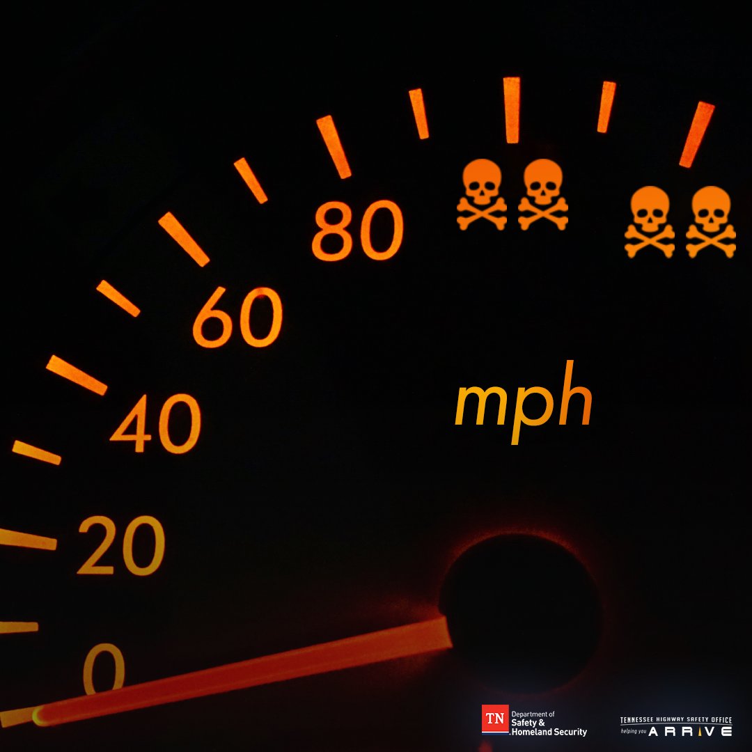 TNHSO's tweet image. The speedometer isn’t a challenge. Speeding puts everyone on the road in danger, not just the speeder. #SlowDownTN
Read more: tntrafficsafety.org/speeding