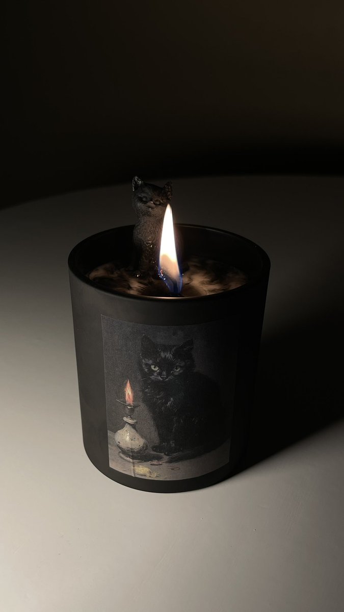 najdalkenani's tweet image. Cat Black Candle 🐈‍⬛