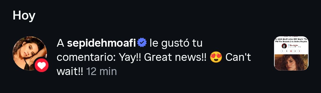 LaMo44188921's tweet photo. Sepi liked my comment 😭 Something insignificant to humanity, but absolutely glorious to me ☺️. #sepidehmoafi https://t.co/5qE5HlH2aH
