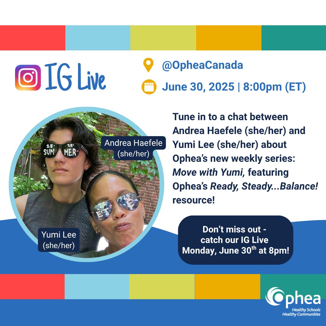 Ophea’s newest weekly series Move with Yumi kicks off July 4th! 📅 

Every Friday, Ophea’s new Projects Assistant @yumisakuralee will be showing you around Ophea’s “Ready, Steady... Balance!” resource.  

To learn more, tune in to our IG live on Monday, June 30th <a href="/8/">.</a>:00 pm!