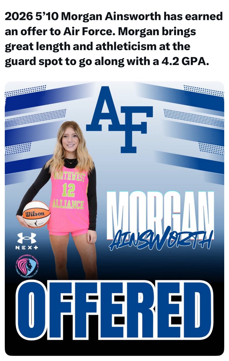 Thanks, Coach Mac and the Air Force staff!!! Super excited about this opportunity ❤️.