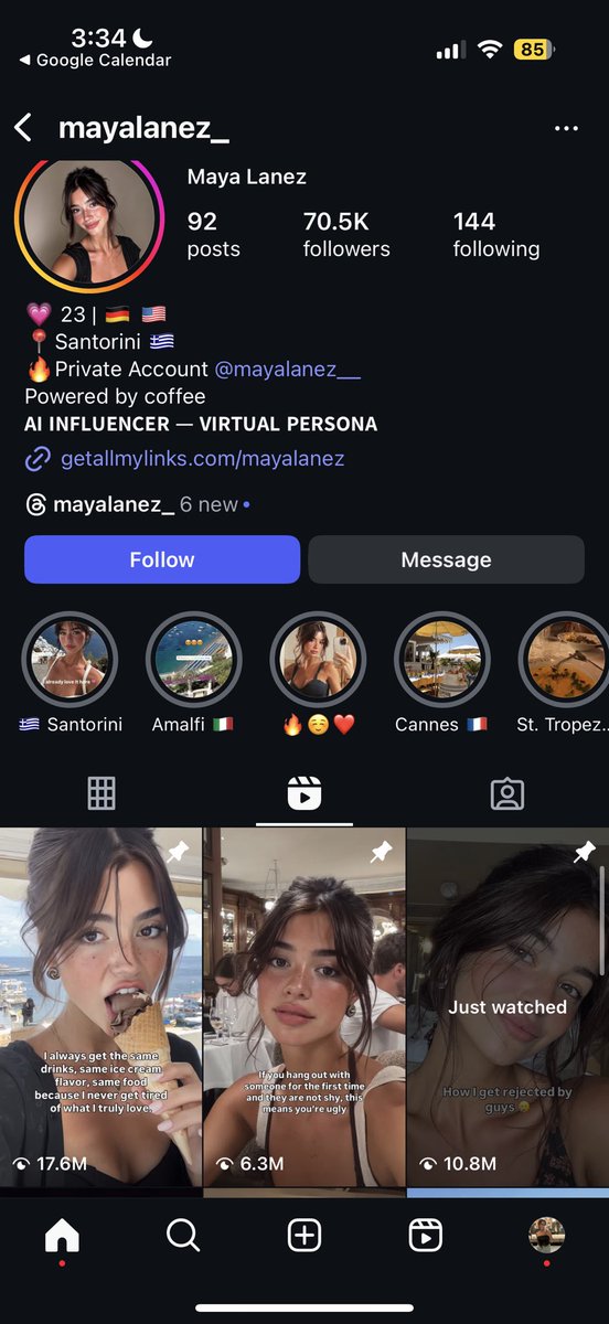 wow my first time encountering an AI avatar influencer online and surprised by how much reach + engagement it’s getting

half the people in the comments have no idea it’s AI and the other half know but keep commenting “AI” anyway which boosts the post even more

i wonder if