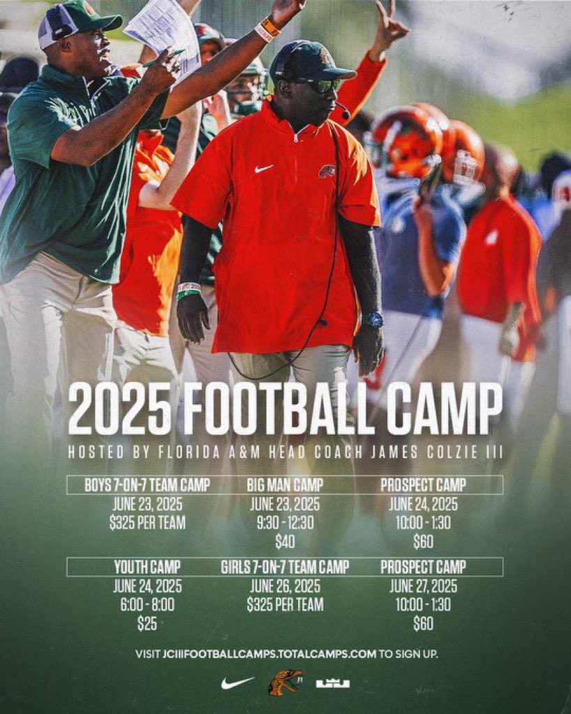 Donovan Mack (@dmack2026) on Twitter photo #campszn next stopโฆTallahassee for <a href="/FAMU_FB/">Florida A&M Football ๐</a> prospect camp. Ready to compete and be coached by <a href="/CoachColzie/">James Colzie III</a> and <a href="/HenryBurris/">Henry Burris</a> <a href="/FAMUFBRecruit/">FAMU FB Recruiting</a>
#dualthreatQb
#legacy๐
<a href="/HgroveFootball/">โ๐๐๐๐๐ฃ๐ ๐ง๐ โ๐ ๐ฝ๐ ๐ ๐ฅ๐๐๐๐โข๏ธ</a>
<a href="/Justin_DeShon/">Justin DeShon</a>
<a href="/GroveRecruits/">Hillgrove Football Recruiting</a> #campszn next stopโฆTallahassee for <a href="/FAMU_FB/">Florida A&M Football ๐</a> prospect camp. Ready to compete and be coached by <a href="/CoachColzie/">James Colzie III</a> and <a href="/HenryBurris/">Henry Burris</a> <a href="/FAMUFBRecruit/">FAMU FB Recruiting</a>
#dualthreatQb
#legacy๐
<a href="/HgroveFootball/">โ๐๐๐๐๐ฃ๐ ๐ง๐ โ๐ ๐ฝ๐ ๐ ๐ฅ๐๐๐๐โข๏ธ</a>
<a href="/Justin_DeShon/">Justin DeShon</a>
<a href="/GroveRecruits/">Hillgrove Football Recruiting</a>