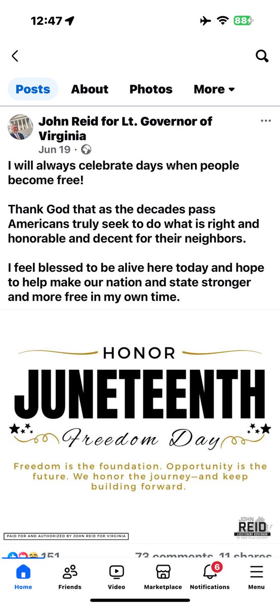 dburton (@vadem4equality) on Twitter photo The POTUS who he supports failed to recognize the holiday and then he put on Truth Social that there were too many paid holidays. How do you feel about that <a href="/JohnReid4VA/">John Reid</a> <a href="/SpanbergerForVA/">Abigail Spanberger</a> <a href="/SenLouiseLucas/">L. Louise Lucas</a> <a href="/SenatorHashmi/">Senator Hashmi</a> <a href="/VA_GOP/">Virginia GOP</a> <a href="/vademocrats/">Virginia Democrats</a> The POTUS who he supports failed to recognize the holiday and then he put on Truth Social that there were too many paid holidays. How do you feel about that <a href="/JohnReid4VA/">John Reid</a> <a href="/SpanbergerForVA/">Abigail Spanberger</a> <a href="/SenLouiseLucas/">L. Louise Lucas</a> <a href="/SenatorHashmi/">Senator Hashmi</a> <a href="/VA_GOP/">Virginia GOP</a> <a href="/vademocrats/">Virginia Democrats</a>