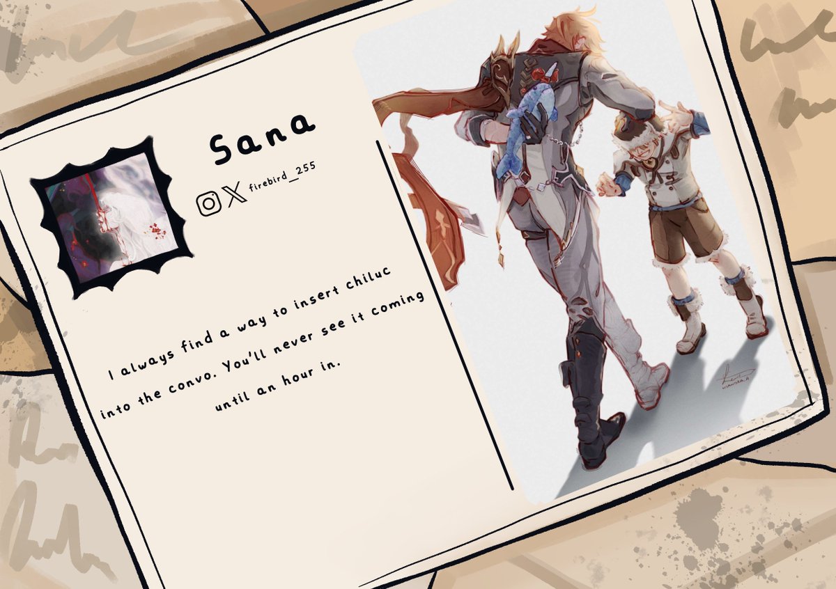 ChiluccZine's tweet image. 🦉 CONTRIBUTOR SPOTLIGHT 🐳
Introducing our artist @firebird_255! They will always find a way to insert chiluc in the conversation