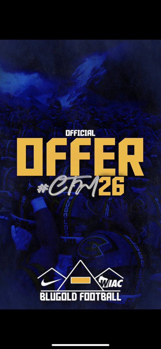 After a great phone call with <a href="/CoachE_Blugolds/">Rob Erickson</a> I’m blessed to receive an offer to play football for <a href="/UWECFootball/">Blugold Football</a> 
<a href="/AndoverHuskies/">Andover HS Football</a> 
<a href="/OJW_Scouting/">PrepRedzone Oliver</a> 
<a href="/PrepRedzoneMN/">Prep Redzone Minnesota</a> 
<a href="/NWahlScouting/">Nate Wahl</a>