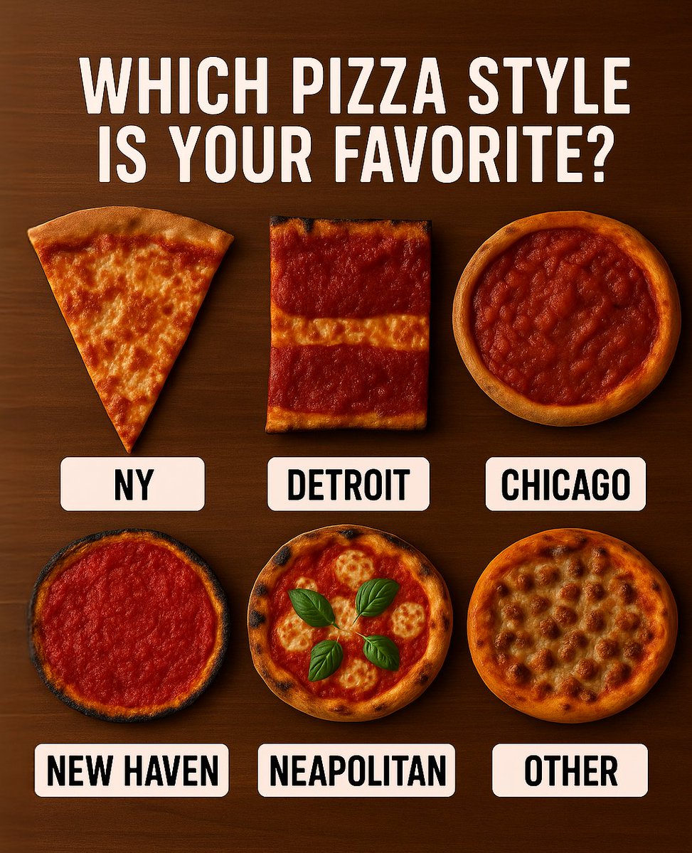 vegaspizzafest's tweet image. With the 5th Annual Las Vegas Pizza Festival coming November 15th and tickets on sale soon, we need to settle this once and for all:
Which style owns your heart?
🗽NY
🏭Detroit
🌆Chicago
🦞New Haven
🇮🇹Neapolitan
What's YOUR pizza personality? Comment below! 👇