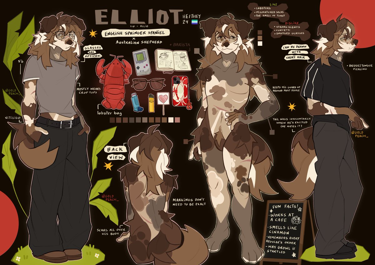 elliot ref sheet! 🐾
he judges your coffee order silently