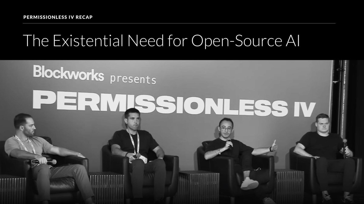 Transmissions from Permissionless IV:

<a href="/danielmarinq/">Daniel Marin | nexus.xyz</a> joined <a href="/ilblackdragon/">Illia (root.near) (🇺🇦, ⋈)</a> <a href="/0xdrej/">Andrej</a> and <a href="/_dshap/">Daniel Shapiro</a> to give takes on accelerating AI x crypto:

AI x crypto isn't about hype–it's about infrastructure, agency, and creating an open market for intelligence.
