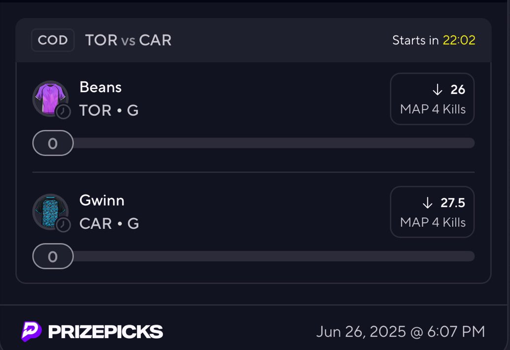 ZurqsPicks's tweet image. Ass day today from me let’s bounce back #prizepicks #cod #codleague #underdog