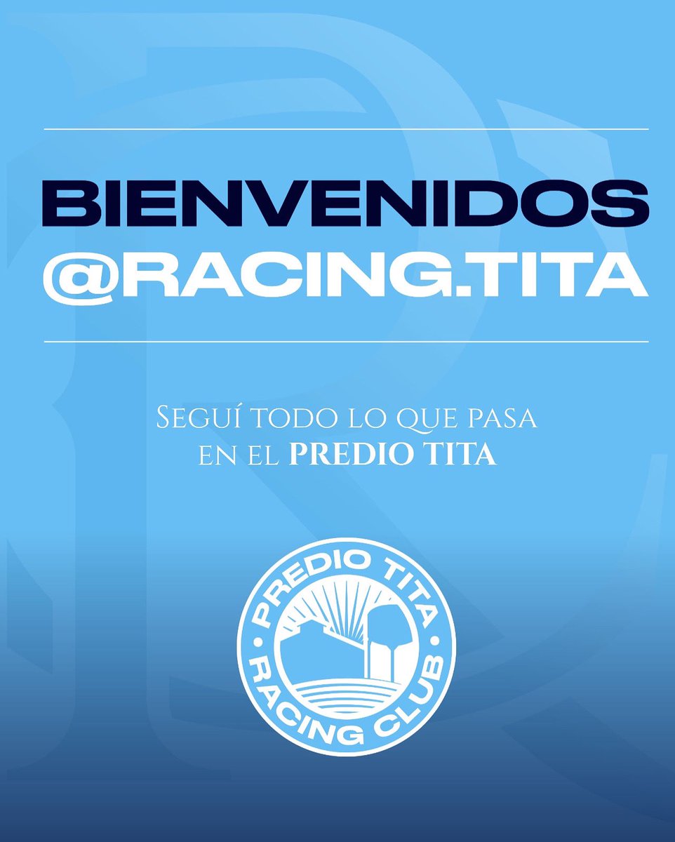 🔛 Todo lo que pase en el Predio Tita, desde hoy, lo ves por acá.

✅ Reserva
✅ Fútbol Formativo
✅ Fútbol Femenino
✅ Todas las actividades del Predio

💻 instagram.com/racing.tita