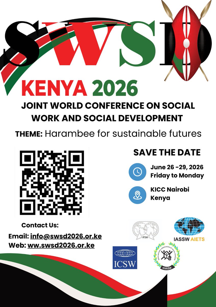 ifsw (@ifsw) on Twitter photo ✨️We are delighted to announce the official call for submission of abstracts for the 2026 Joint World Conference on Social Work and Social Development (SWSD 2026): swsd2026.or.ke/register/ ✨️We are delighted to announce the official call for submission of abstracts for the 2026 Joint World Conference on Social Work and Social Development (SWSD 2026): swsd2026.or.ke/register/