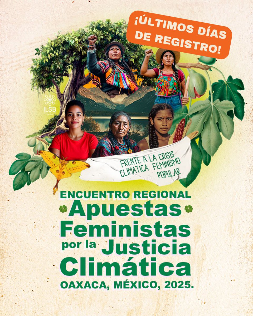 ilsb_ac's tweet image. 📣 ¡Aún estás a tiempo! Tienes hasta mañana 27 de junio para registrarte al Encuentro Regional "Apuestas Feministas por la Justicia Climática", un espacio para fortalecer nuestras luchas y construir estrategias frente al extractivismo y la crisis climática desde la defensa…