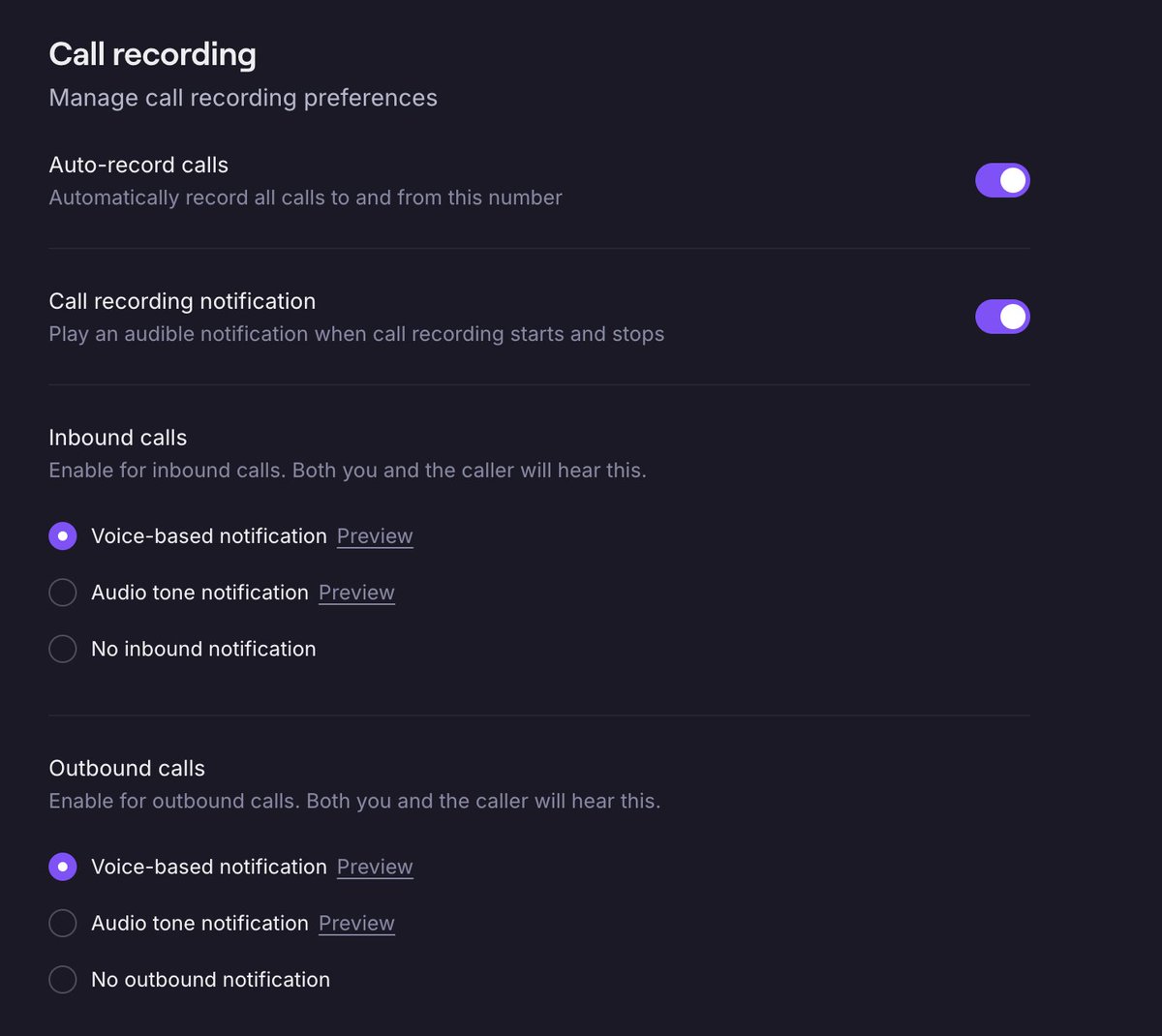 darynakulya's tweet image. Oh and we now have call recording notifications so your team can stay compliant when recording calls✨