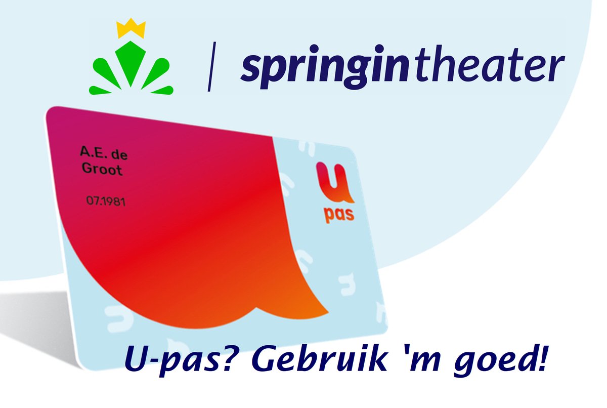 SpringinTheater's tweet image. Beste U-pas houder, denkt U er aan dat 30 juni de laatste dat is dat U uw U-pas budget kunt gebruiken? Daarna vervalt het. Zonde natuurlijk!
Bij @SpringinTheater kunt U het laatste restje plezier er uit persen. Ook voor cursussen die pas komend najaar starten!