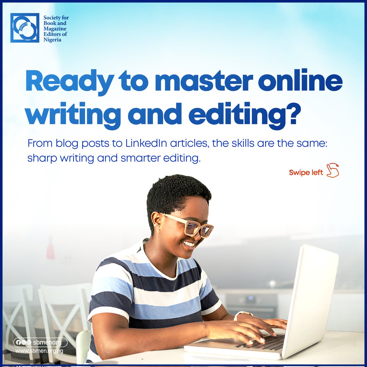 sbmenorg's tweet photo. Think writing online is just about typing fast?
Think again.
This Saturday, SBMEN is hosting a One-Day Virtual Masterclass to help you master online writing and editing.
๐๏ธ Donโt miss out!
๐Register here: https://t.co/fh9hHFvgkM
#sbmen #editingtraining #editorsnote https://t.co/BUYzjRmazE
