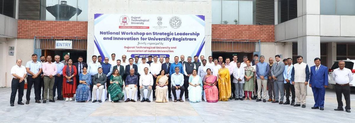 Inauguration of National Workshop 
on Strategic Leadership and Innovation for University Registrars
Jointly organized by
Gujarat Technological University and Association of Indian University. Total 50 Registrars from 16 states have participated in the workshop
#GTU