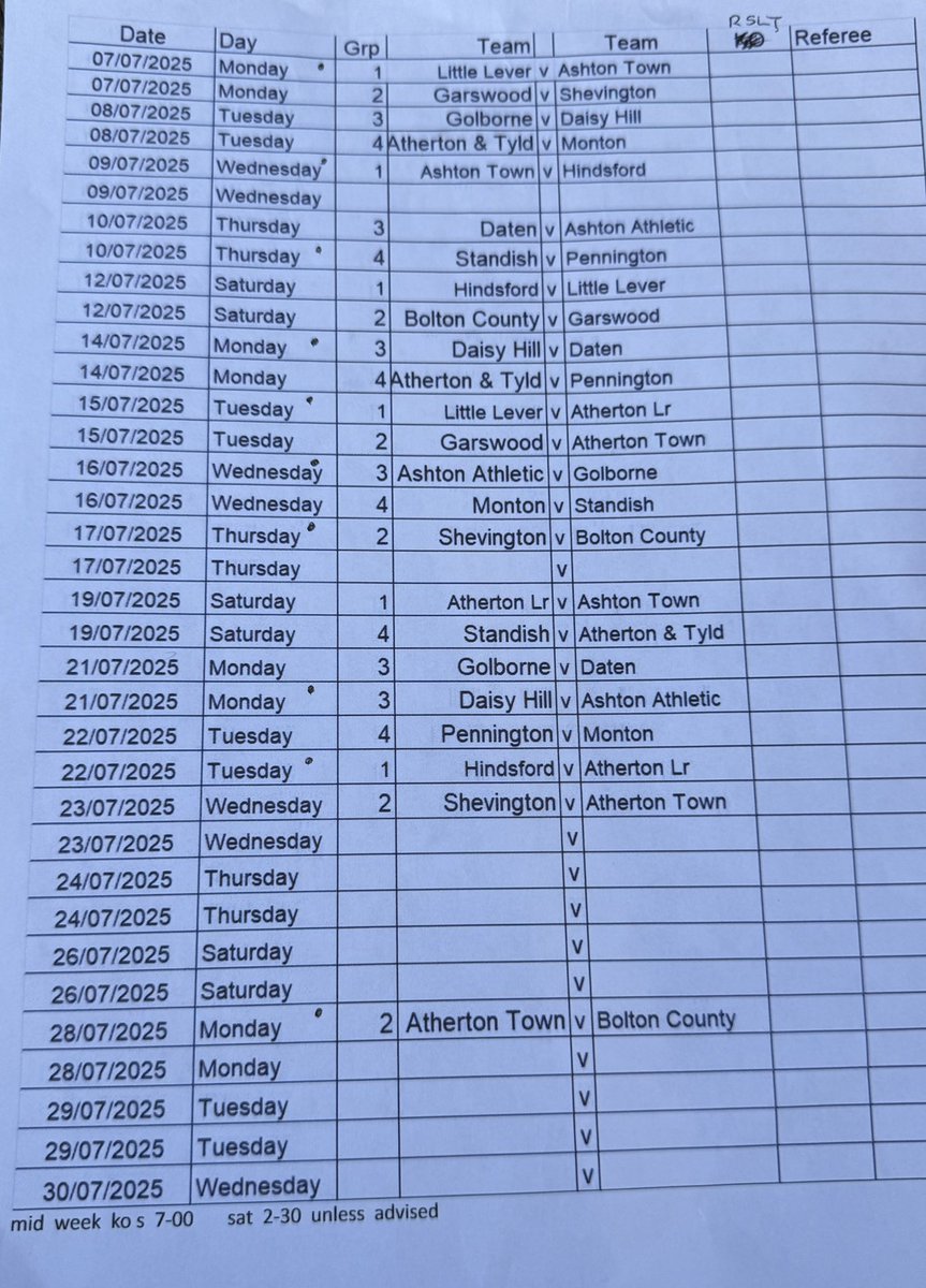 NonLeagueFixtures (@nonleaguefix) on Twitter photo This seasons Atherton Charity Cup
fixtures 🏆🏆🏆
<a href="/L_L_SC/">Little Lever SC</a> <a href="/ashtontownfc/">Ashton Town FC</a> <a href="/GarswoodUTD/">Garswood United F.C</a> <a href="/shevingtonfc/">Shevington FC</a> <a href="/Golborne_FC/">Golborne Sports FC</a> <a href="/OfficialDHFC/">Daisy Hill FC</a> <a href="/ammiesfc/">afcmonton</a> <a href="/AandT_FC/">Astley & Tyldesley FC</a> <a href="/DatenFC/">Daten Football Club</a> <a href="/AshtonAthletic/">Ashton Athletic FC</a> <a href="/AthertonTownFC/">Atherton Town F.C.</a> <a href="/AthertonLRFC/">Atherton Laburnum Rovers FC</a> <a href="/Boltoncountyfc/">Bolton County F.C.</a> <a href="/HindsfordFC/">Hindsford.AFC.Official</a> <a href="/wilfs_fc/">Standish St Wilfs FC 🦉</a> This seasons Atherton Charity Cup
fixtures 🏆🏆🏆
<a href="/L_L_SC/">Little Lever SC</a> <a href="/ashtontownfc/">Ashton Town FC</a> <a href="/GarswoodUTD/">Garswood United F.C</a> <a href="/shevingtonfc/">Shevington FC</a> <a href="/Golborne_FC/">Golborne Sports FC</a> <a href="/OfficialDHFC/">Daisy Hill FC</a> <a href="/ammiesfc/">afcmonton</a> <a href="/AandT_FC/">Astley & Tyldesley FC</a> <a href="/DatenFC/">Daten Football Club</a> <a href="/AshtonAthletic/">Ashton Athletic FC</a> <a href="/AthertonTownFC/">Atherton Town F.C.</a> <a href="/AthertonLRFC/">Atherton Laburnum Rovers FC</a> <a href="/Boltoncountyfc/">Bolton County F.C.</a> <a href="/HindsfordFC/">Hindsford.AFC.Official</a> <a href="/wilfs_fc/">Standish St Wilfs FC 🦉</a>