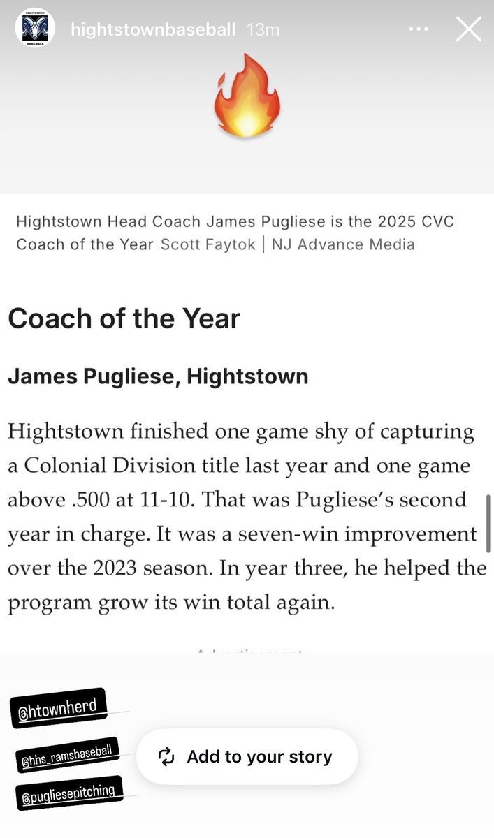 Hightstown Rams Baseball tweet media