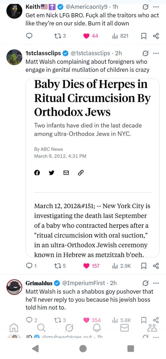 DeoGloria52383's tweet photo. This is a general reminder: there are adult survivors of Male Genital Mutilation, who do not even know they are survivors—do not presently know what was done to them! 💔
And they will say stuff like this 😥
and wonder why we're out here like #deathtoZOG
https://t.co/lnT3Gf0BLL https://t.co/cuADd5rgZD