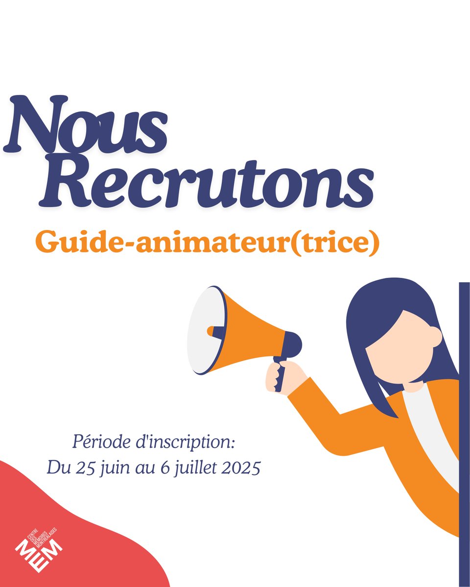 MEMmtl's tweet image. Et si tu partages ton amour pour Montréal? Le MEM recrute!
Pour soumettre ta candidature et en savoir plus: simenligne.montreal.ca/OA_HTML/OA.jsp…