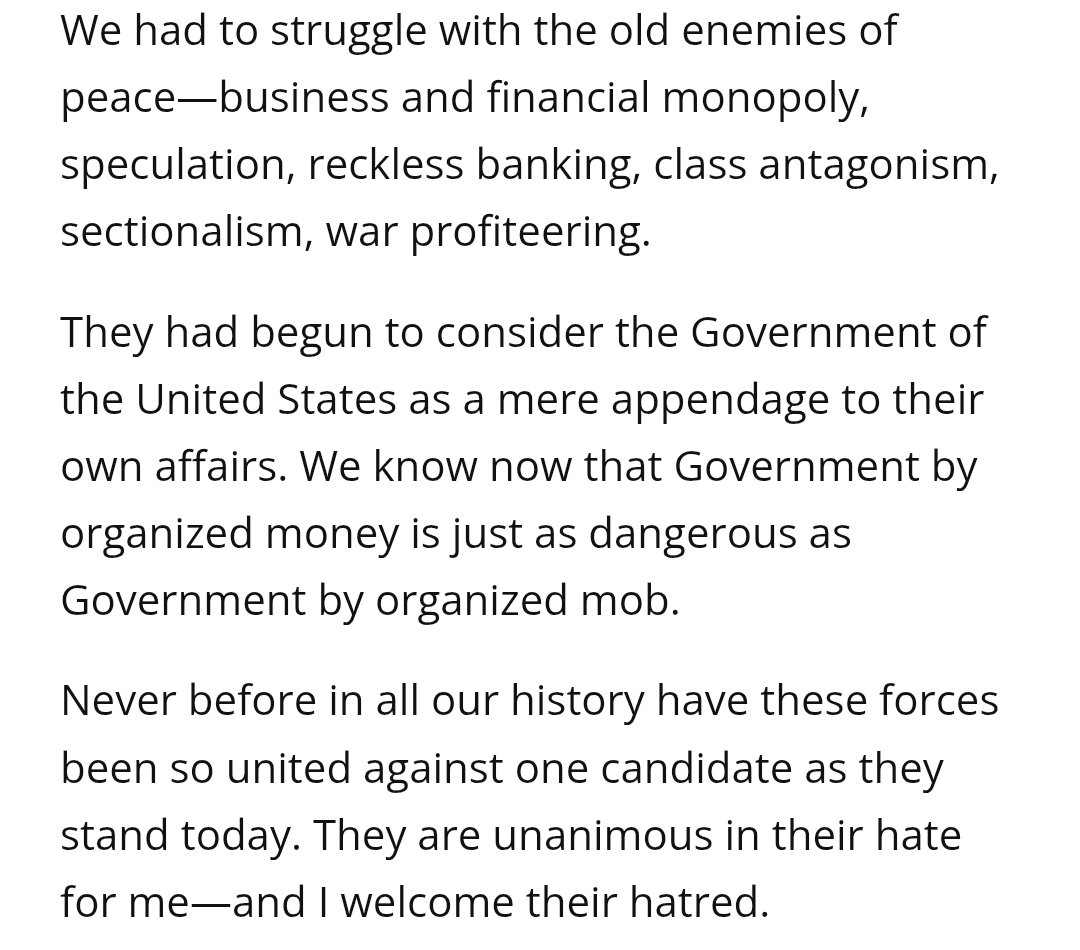 Mamdani should just book Madison Square Gardens and give FDR's "I welcome their hated" speech verbatim.
