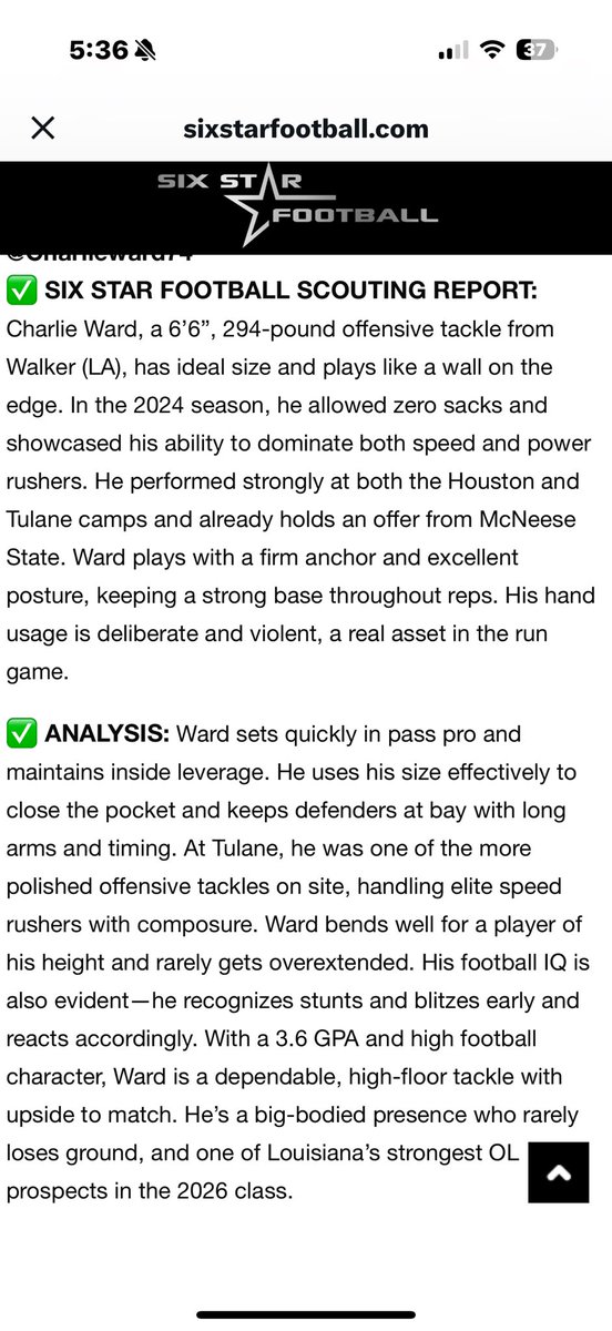 Thank you for the write up <a href="/sixstarfootball/">Six Star Football | PLUS+</a> !!