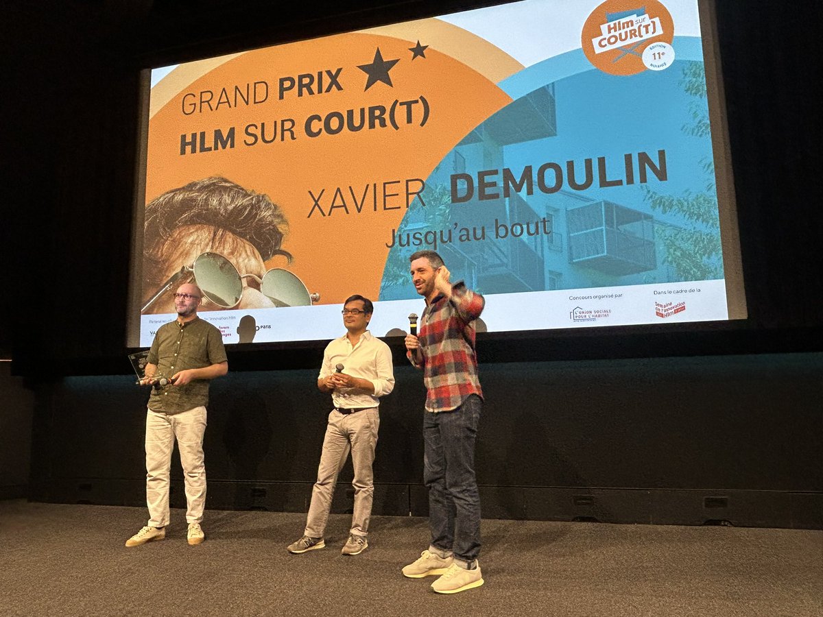 UnionHlm (@unionhlm) on Twitter photo Félicitations à Xavier Demoulin qui remporte le grand prix Hlm sur cour(t) édition 2024-2025 pour son court-métrage « Jusqu’au bout » ! <a href="/maisondufilm/">Maison du Film</a> Félicitations à Xavier Demoulin qui remporte le grand prix Hlm sur cour(t) édition 2024-2025 pour son court-métrage « Jusqu’au bout » ! <a href="/maisondufilm/">Maison du Film</a>