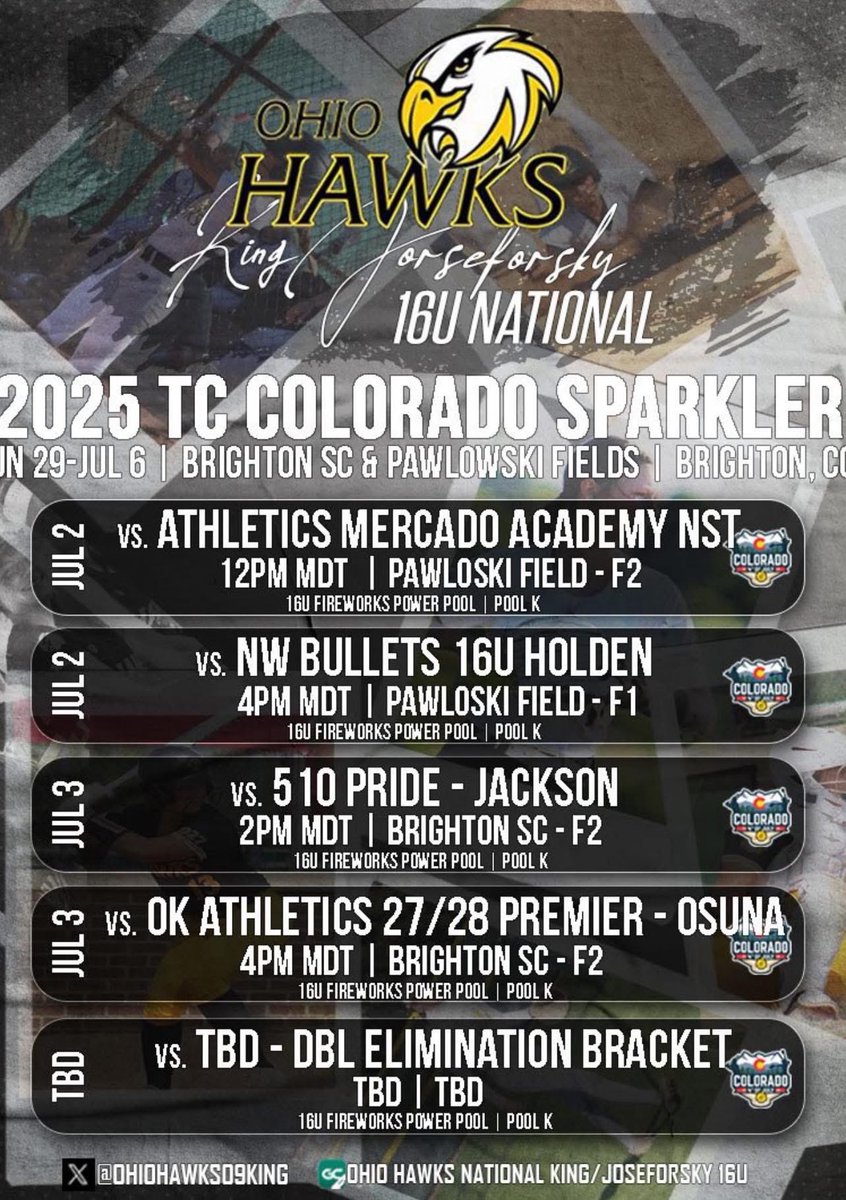 Kylene Seibel (@kyleneseibel) on Twitter photo Excited to be in the mile high city next week and to be on the field with my teammates!! I hope to see you there coaches. Our schedule is below. ๐ฅ
<a href="/Ohiohawks09King/">Ohio Hawks 2027 National-King/Joseforsky</a> <a href="/OhioStateSB/">Ohio State Softball</a> <a href="/MiamiOH_SB/">Miami Softball</a> <a href="/UCLASoftball/">UCLA Softball</a> <a href="/GatorsSB/">Gators Softball</a> <a href="/TexasSoftball/">Texas Softball</a> <a href="/AggieSoftball/">Texas A&M Softball</a> <a href="/LouisvilleSB/">Louisville Softball</a> <a href="/umichsoftball/">Michigan Softball</a> Excited to be in the mile high city next week and to be on the field with my teammates!! I hope to see you there coaches. Our schedule is below. ๐ฅ
<a href="/Ohiohawks09King/">Ohio Hawks 2027 National-King/Joseforsky</a> <a href="/OhioStateSB/">Ohio State Softball</a> <a href="/MiamiOH_SB/">Miami Softball</a> <a href="/UCLASoftball/">UCLA Softball</a> <a href="/GatorsSB/">Gators Softball</a> <a href="/TexasSoftball/">Texas Softball</a> <a href="/AggieSoftball/">Texas A&M Softball</a> <a href="/LouisvilleSB/">Louisville Softball</a> <a href="/umichsoftball/">Michigan Softball</a>