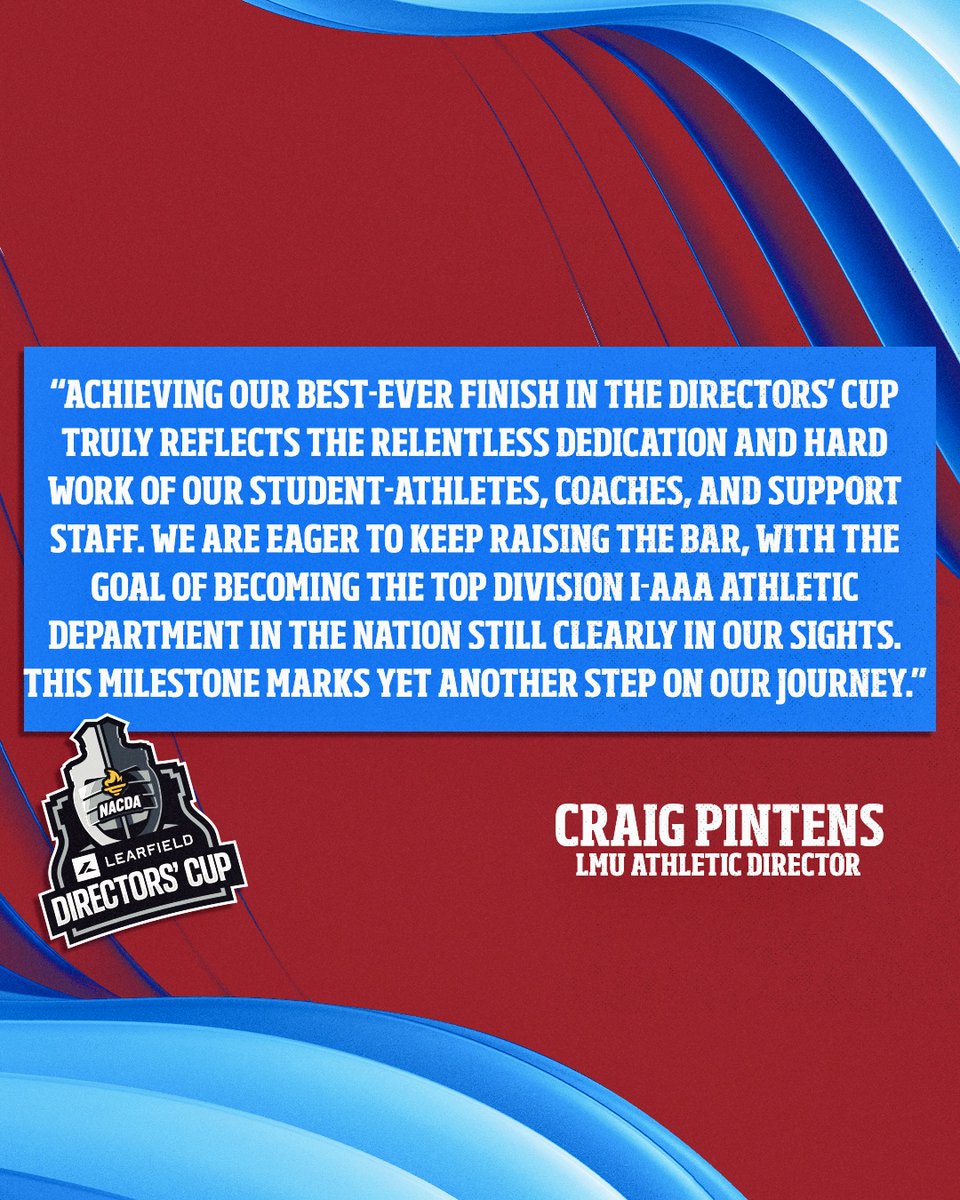 Lions ranked 7th in the <a href="/LDirectorsCup/">Learfield Directors' Cup</a> standings! 🦁🔥

The dedication of our student-athletes, coaches, and staff continues to move us forward ! 

🔗lmulions.com/news/2025/6/26…