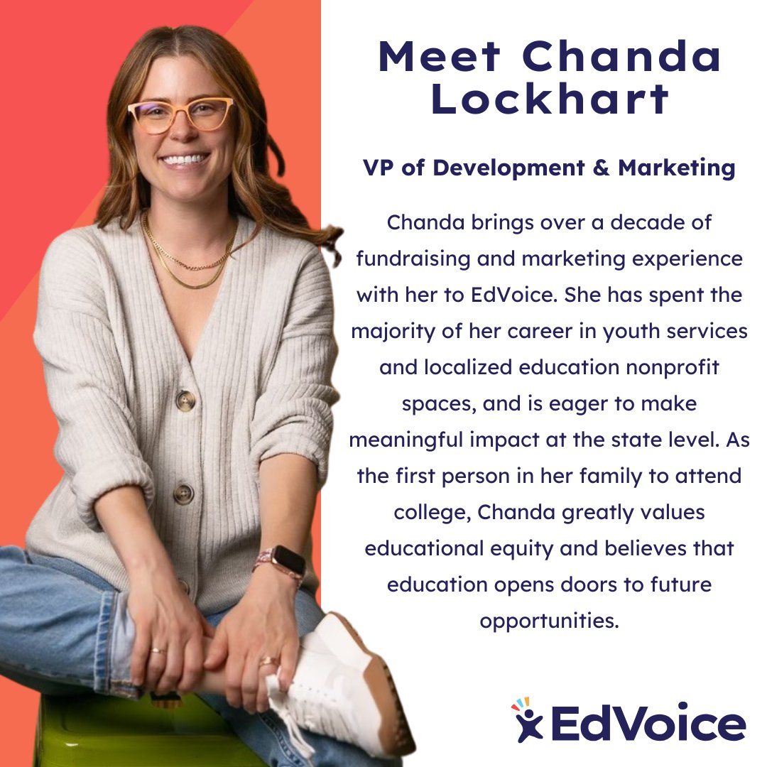 edvoice's tweet image. 🥳 Join us in welcoming the newest member of the EdVoice team - Chanda Lockhart!
We are thrilled to have Chanda's deep expertise and positive energy help push our organization to the next level so we can have even greater impact on California's public education system.…