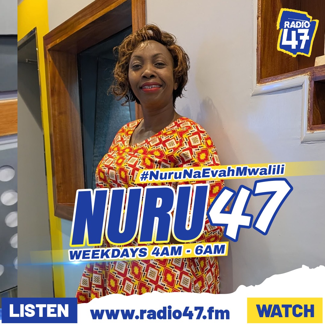 Radio 47 (@radio47_kenya) on Twitter photo Ni wikendi inabisha! Karibu ndani ya Himizo Friday ukiwa naye <a href="/EvahMwalili/">Mama Taifa Evah Mwalili</a> upate Nuru.
#HapaNdipo #NuruNaEvahMwalili Ni wikendi inabisha! Karibu ndani ya Himizo Friday ukiwa naye <a href="/EvahMwalili/">Mama Taifa Evah Mwalili</a> upate Nuru.
#HapaNdipo #NuruNaEvahMwalili