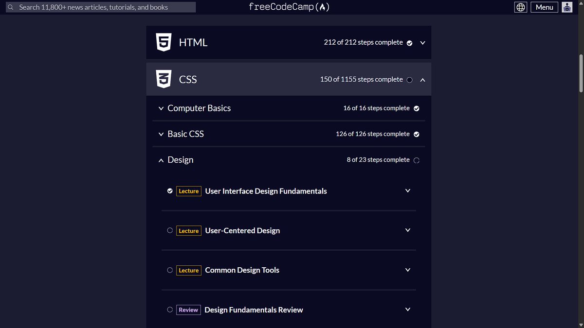 jan9639's tweet photo. Completed 150 of 1155 steps, #CSS
Completed Basic CSS module, started Design module (15 steps left)
#WebDev #WebDesign #webdeveloper #fullstackdeveloper #connect #india #X #HTML #freecodecamp https://t.co/AQCG3ZBm1J