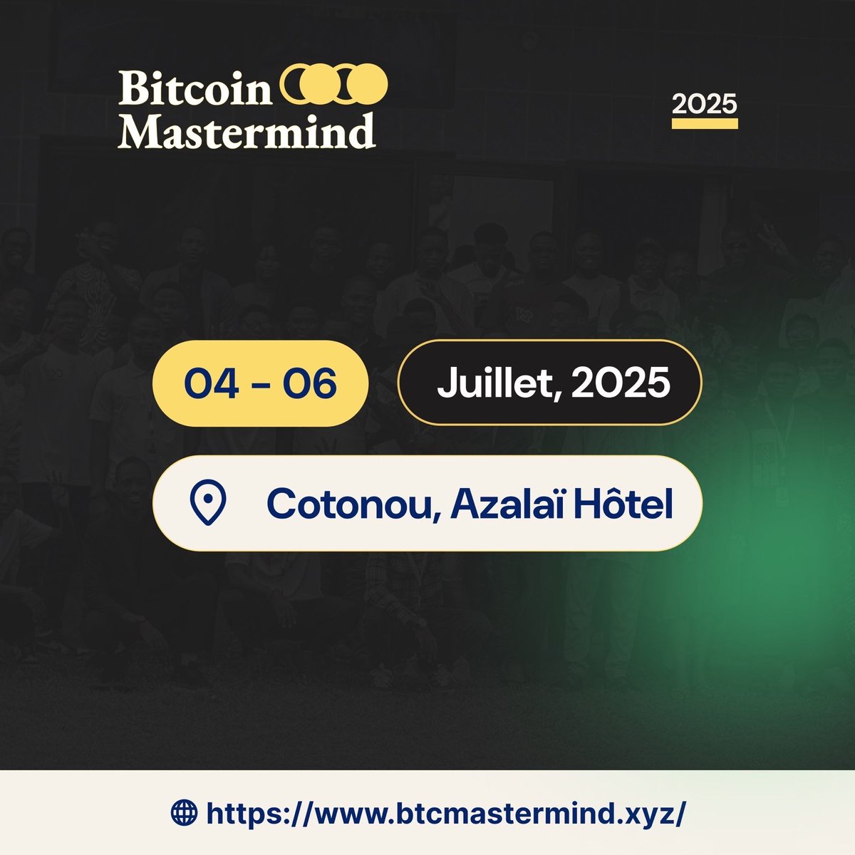 IZICHANGE (@izichange) on Twitter photo 🔥 <a href="/btcmastermind_/">BITCOIN MASTERMIND</a> , c’est dans quelques jours seulement !
Conférences, ateliers, networking, nouvelles opportunités…
⚡️ Du 4 au 6 juillet, Cotonou devient la capitale africaine de la crypto.
🎟️ Réserve ta place maintenant et viens représenter ta communauté crypto.
👉 🔥 <a href="/btcmastermind_/">BITCOIN MASTERMIND</a> , c’est dans quelques jours seulement !
Conférences, ateliers, networking, nouvelles opportunités…
⚡️ Du 4 au 6 juillet, Cotonou devient la capitale africaine de la crypto.
🎟️ Réserve ta place maintenant et viens représenter ta communauté crypto.
👉
