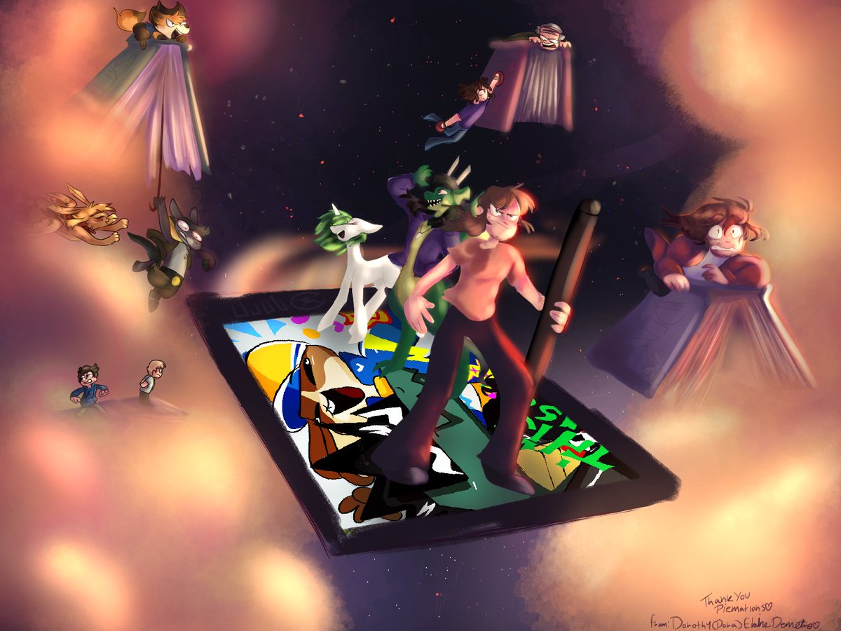 AGYPSYCHIHUAHUA's tweet image. 𝙐𝙥 𝙋𝙞𝙚 𝙄𝙣 𝙏𝙝𝙚 𝙎𝙠𝙮
Just a huge thank you piece for @Piemations ———————————
Thank you piemations for the amazing stuff you have all created and laughs we shared. Heres to many more!
#piemations
@ProBluesPlayer
@CrunchyCaws
@Gintoki231
@XycronVA
@zachtothefuller