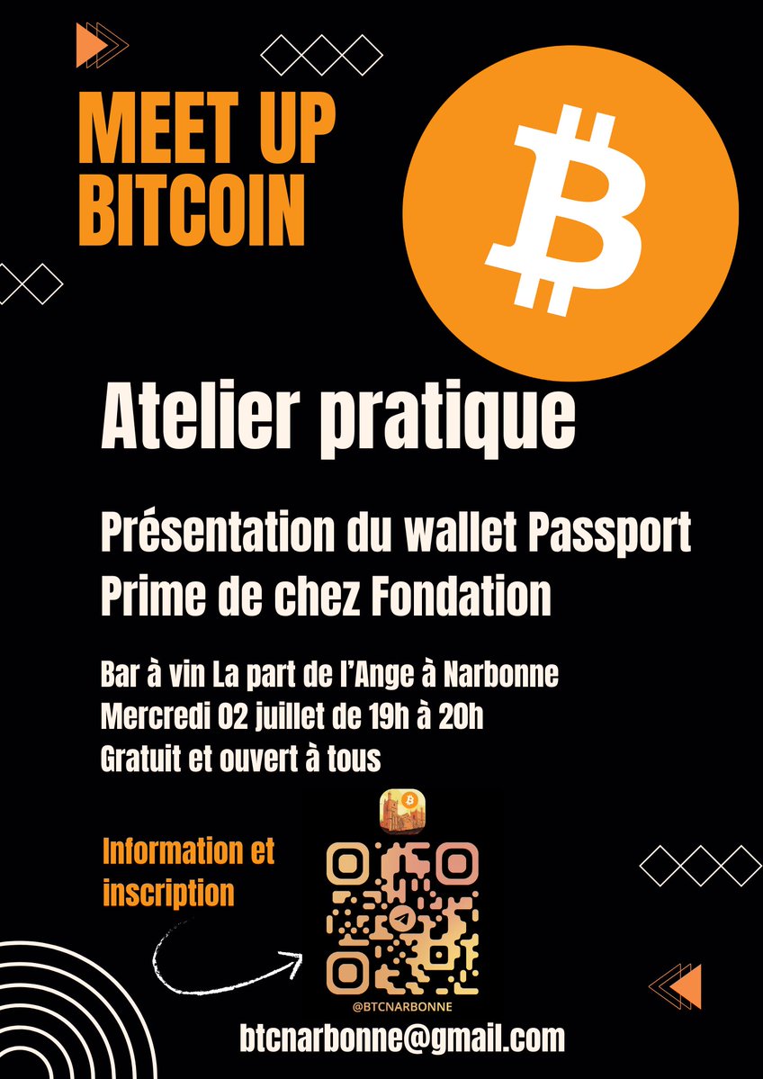 ₿itcoin Narbonne (only) (@btcnarbonne) on Twitter photo Meet up Bitcoin à La Part de l'Ange ce mercredi 02 juillet !
🔥Edition spéciale🔥
On reçoit <a href="/moquette31/">Moquette31</a> qui va nous présenter le nouveau wallet Passport Prime de chez <a href="/FOUNDATIONdvcs/">FOUNDATION</a> !
Venez nombreux pour discuter et découvrir ça autour d'un verre !
<a href="/bitcoinpointfr/">bitcoin.fr</a> Meet up Bitcoin à La Part de l'Ange ce mercredi 02 juillet !
🔥Edition spéciale🔥
On reçoit <a href="/moquette31/">Moquette31</a> qui va nous présenter le nouveau wallet Passport Prime de chez <a href="/FOUNDATIONdvcs/">FOUNDATION</a> !
Venez nombreux pour discuter et découvrir ça autour d'un verre !
<a href="/bitcoinpointfr/">bitcoin.fr</a>