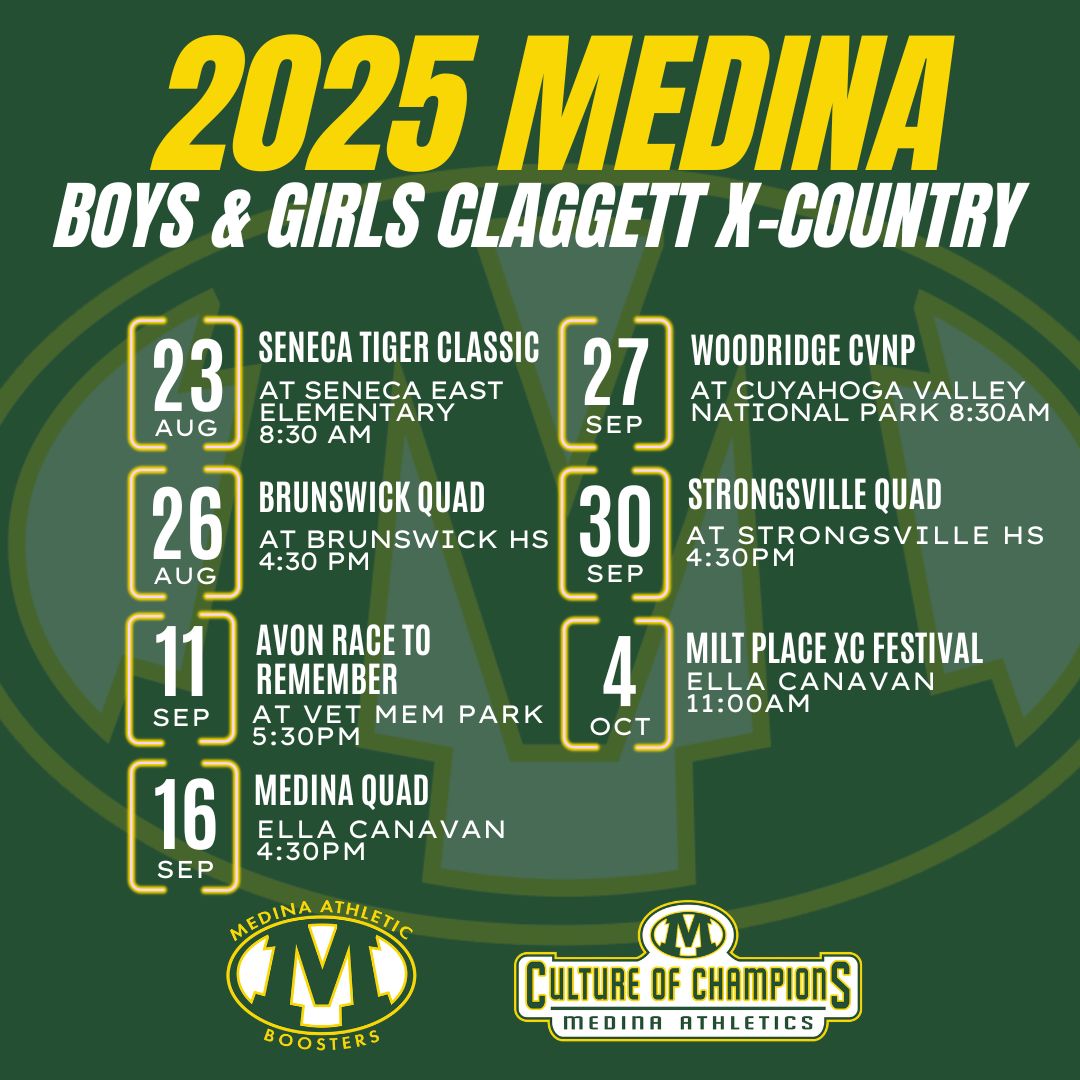 MedinaBoosters (@medinaboosters) on Twitter photo The <a href="/medinaathletics/">Medina Athletics</a> <a href="/ClaggettMCS/">Claggett MCS</a> 2025 Boys & Girls Cross Country season begins in less than 2 months. <a href="/Medina_Cross/">Medina Mens XC</a> <a href="/medinagirlsxc/">MGXC</a> <a href="/MCScomm1/">MCS Communications</a> The <a href="/medinaathletics/">Medina Athletics</a> <a href="/ClaggettMCS/">Claggett MCS</a> 2025 Boys & Girls Cross Country season begins in less than 2 months. <a href="/Medina_Cross/">Medina Mens XC</a> <a href="/medinagirlsxc/">MGXC</a> <a href="/MCScomm1/">MCS Communications</a>