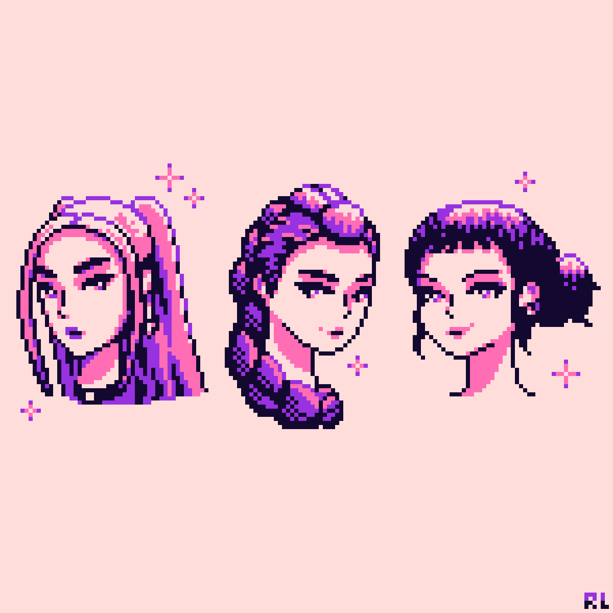 Rumy, Zoey & Mira #pixelart #ドット絵 #KPOPDEMONHUNTERS