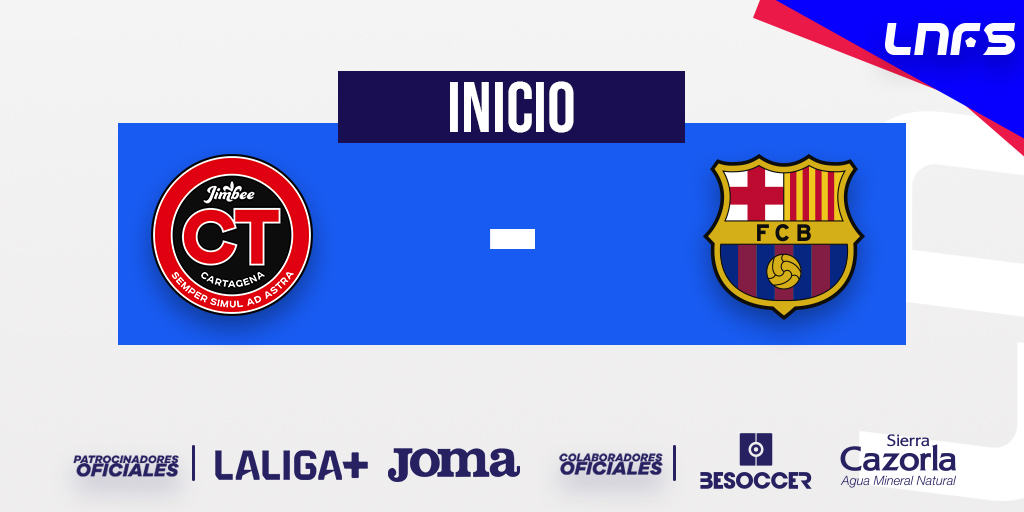 LNFS's tweet photo. ๐ ยกArranca el cuarto partido de la final!
@JimbeeCartagena ๐ @FCBfutbolsala
๐ฅ DIRECTO en LNFS: https://t.co/cEJ2xDxgTb
#FinalLNFS #LigaFutsalProfesional https://t.co/DyCXWr6MRD