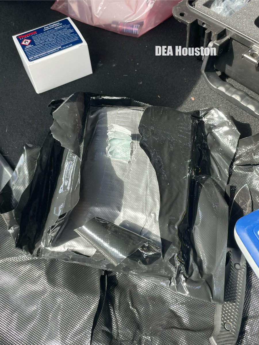 DEA Houston Division seized several kilos of fentanyl, cocaine, a couple of Promethazine bottles, several rifles and a significant amount of cash. We appreciate the assistance of Jersey Village PD, Harris County SO, HCC Pct. 5, Texas DPS and HPD in this seizure. #safercommunities